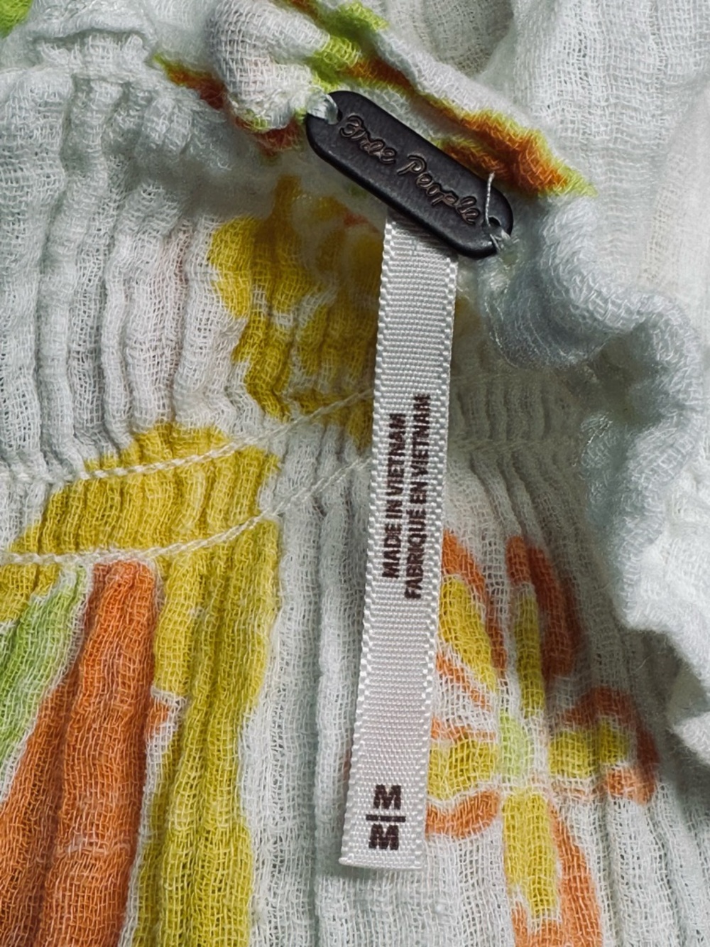 Free People "Sleeveless Wildflower" Floral Tunic Top (or Mini Dress) size M - Picture 8 of 8